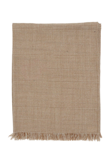 Prince of Wales Check Escorial Wool Stole - Caramel